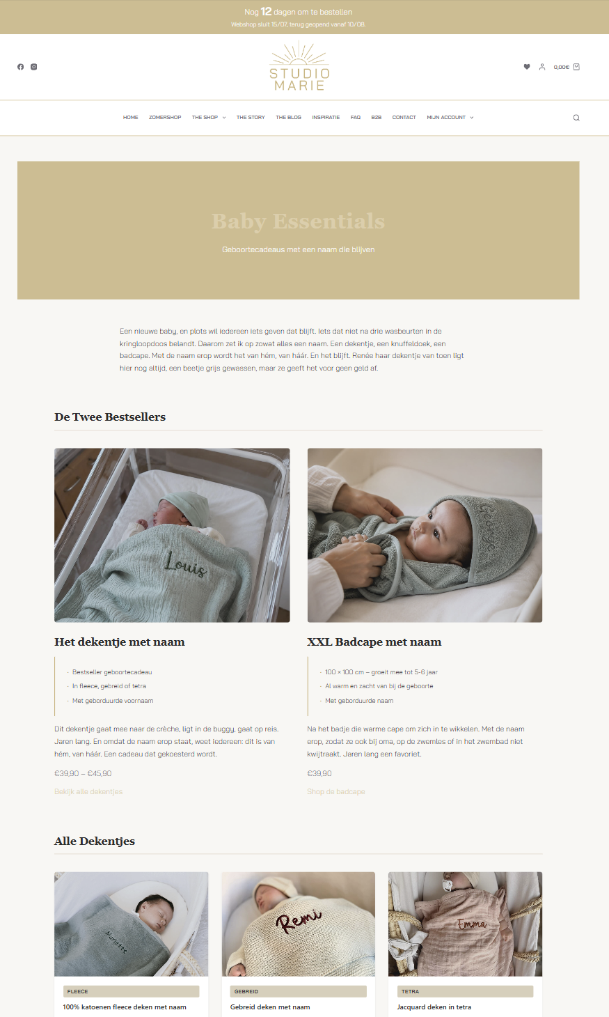 Een productpagina van Studio Marie